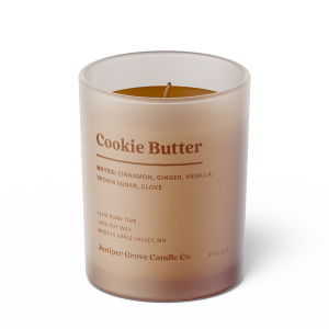 cookie butter candle in glass jar