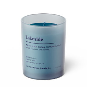 lakeside scented candle in glass jar
