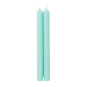 pair of 10-inch aqua taper candles