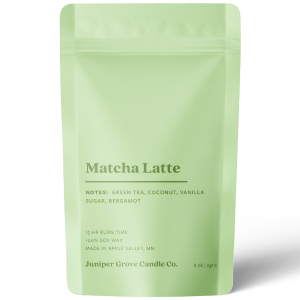 medium pouch of matcha scented wax melts light green