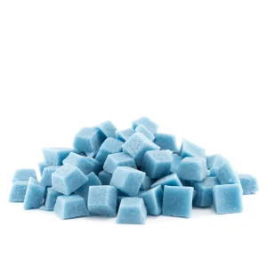 pile of light blue wax melts